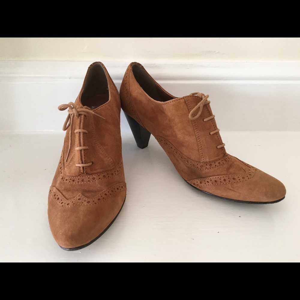 French brown suede booties